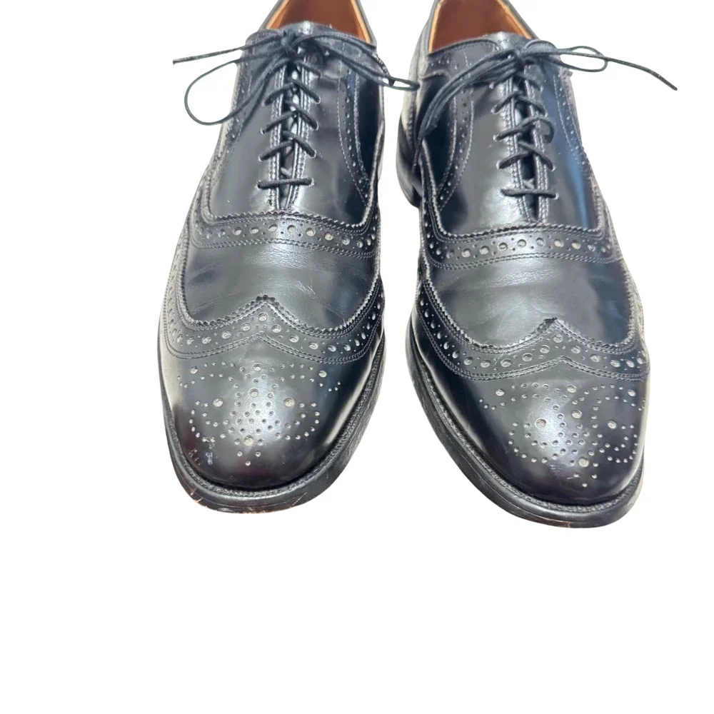 Allen Edmonds McAllister Wingtip Oxford‎ Mens 10.5 C Black Brogue Leather